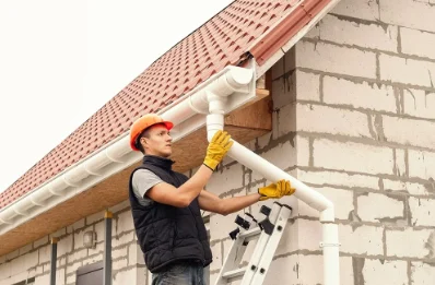 Pose et remplacement de gouttières au Houlme